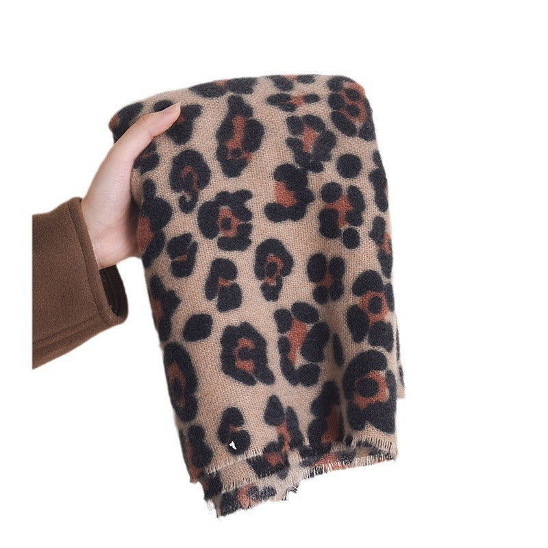 Women's Korean Style Leopard Print Printed High-grade Scarfs