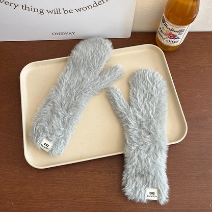 Knitted Warm Korean Style Plush Comfortable Breathable Personality Gloves