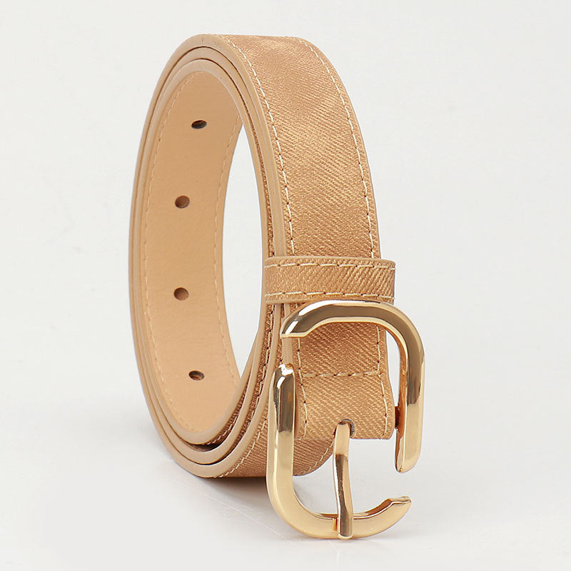 Women's Fashion Faux Denim Leather Pin Buckle Clothing Belts