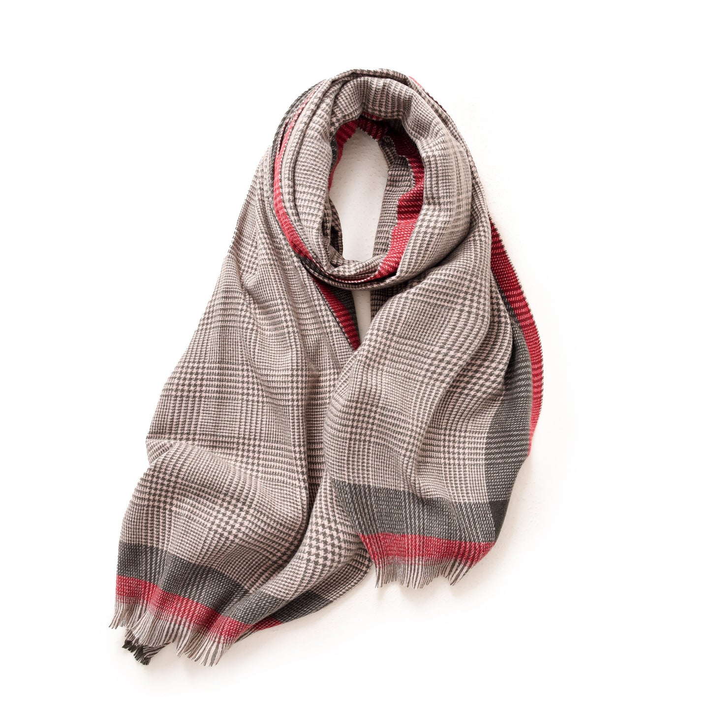 Women's Silk Pleasure Border Check Printed Shawl Scarfs