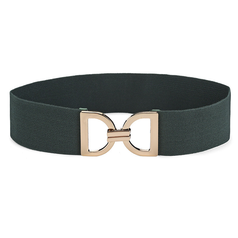 Women's Korean Style Alloy Buckle Wide Waist Belts