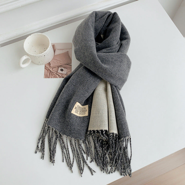 Women's Korean Style Double-sided Long Warm Fashionable Scarfs