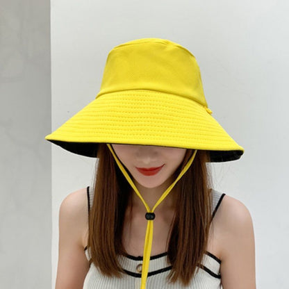 Female Reversible Fisherman Outdoor Bucket Big Hats & Caps