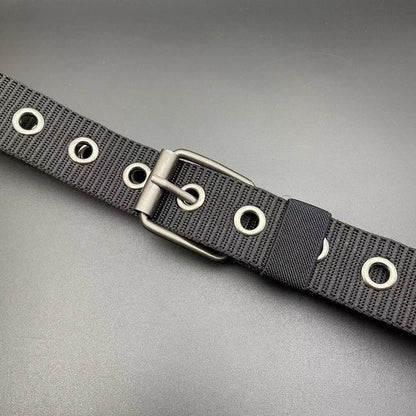 Men's Korean Style Nylon Waistband Military Training Pin Belts