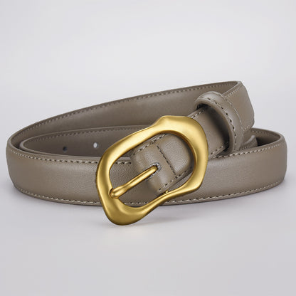 Women's Summer Pin Buckle Genuine Leather Thin Belts