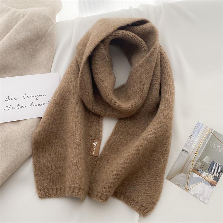 Women's Korean Style Easy To Match Small Soft Glutinous Knitted Scarfs