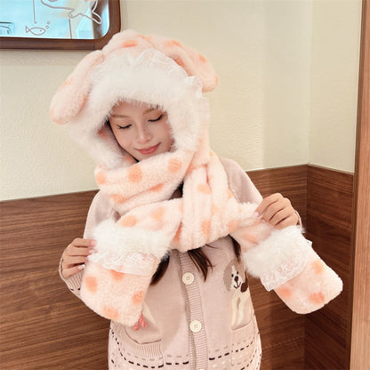 Imitation Rabbit Fur Mittens Plush Warm Gloves