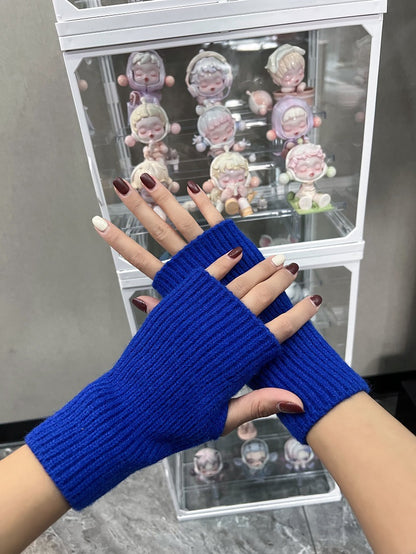 Half Finger Wool Knitted Fashion Keyboard Gloves