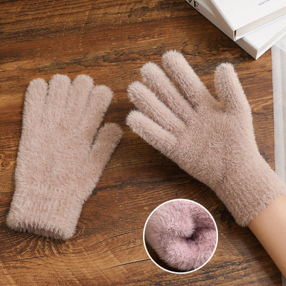 Color Cute Warm Fluffy Soft Glutinous Gloves