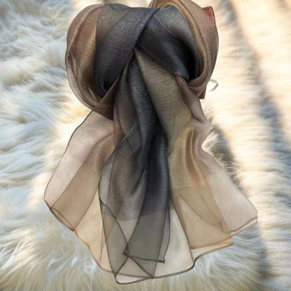 Women's Emulation Silk Fashion Mid-length Gradient Color Scarfs