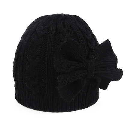 Children's Sweet Bowknot Hat Winter Warm Kids' Headwear