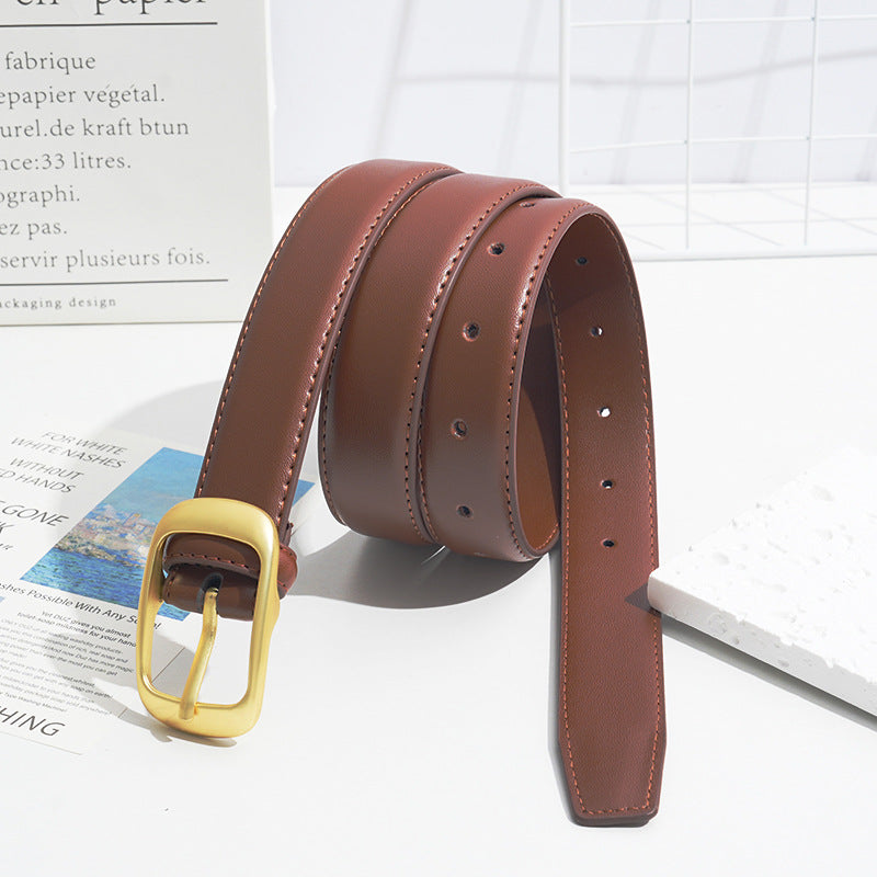 Women's Leather Versatile Pin Buckle Fashion Decoration Belts