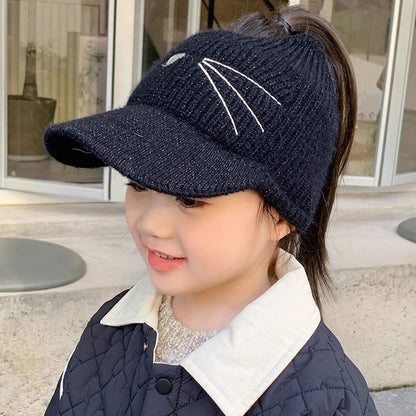 Children's Hat Air Top Wool Peaked Cute Kids' Headwear