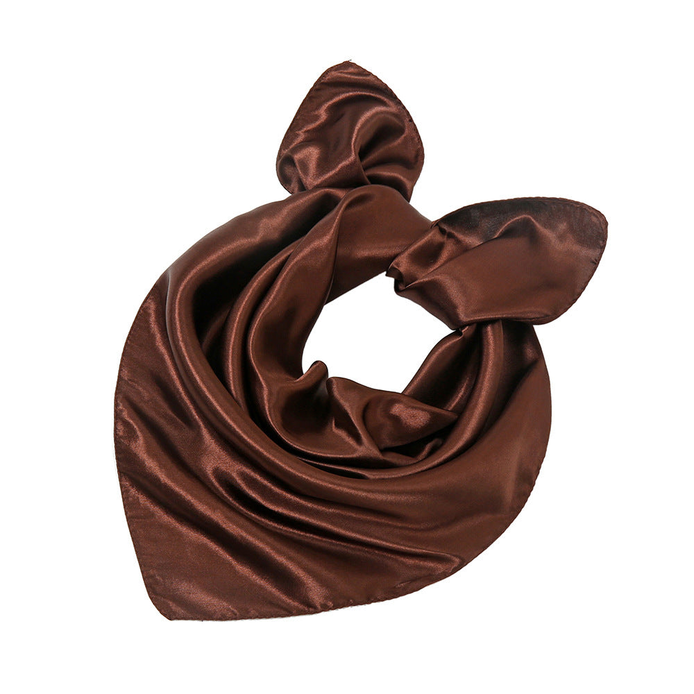 Satin Solid Color Monochrome Professional Square Scarfs