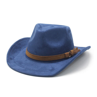 Women's & Men's Woolen Hat Suede Western Denim Top Hats & Caps