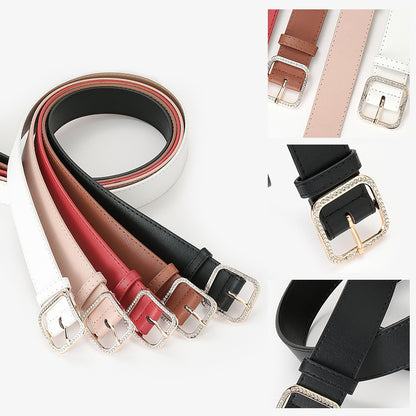 Women's Spring High-grade Fashion Alloy Square Buckle Casual Decorative Belts