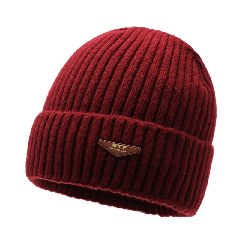 Men's Woolen Winter Mountaineering Fleece-lined Warm Pullover Hats & Caps