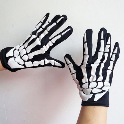 Women's & Men's Punk Skull Paw Joint Bone Halloween Gloves