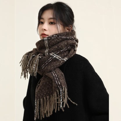 Women's Korean High-grade Thickened Warm Loop Yarn Scarfs