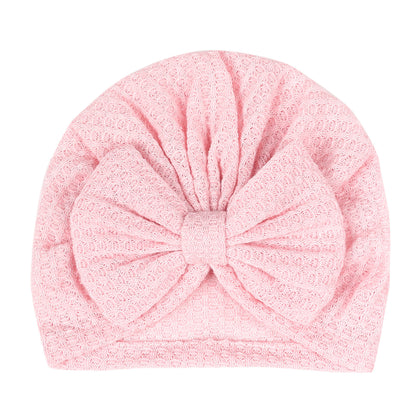 Children's Hat Solid Color Infant Beanie Bow Kids' Headwear