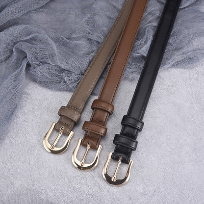 Women's Korean Stitching Slim Fit Suit Pants Belts