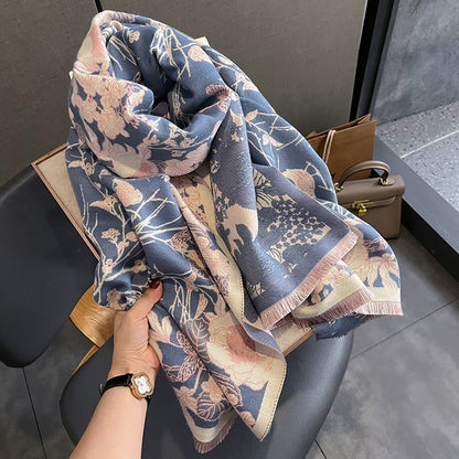 Women's Artificial Cashmere Korean Printed Elegant Warm Scarfs