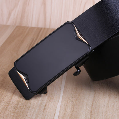 Men's Leather Toothless Automatic Buckle Waist Seal Belts