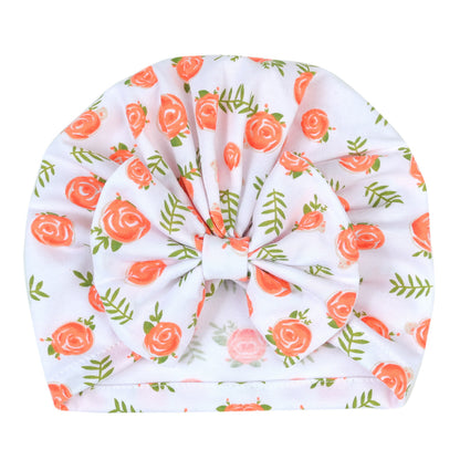 Floral Bow Beanie Windproof Warm Donut Kids' Headwear