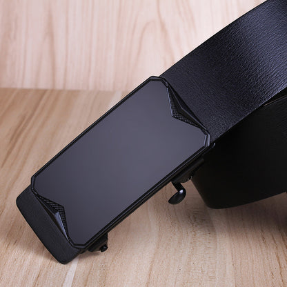 Men's Leather Toothless Automatic Buckle Waist Seal Belts