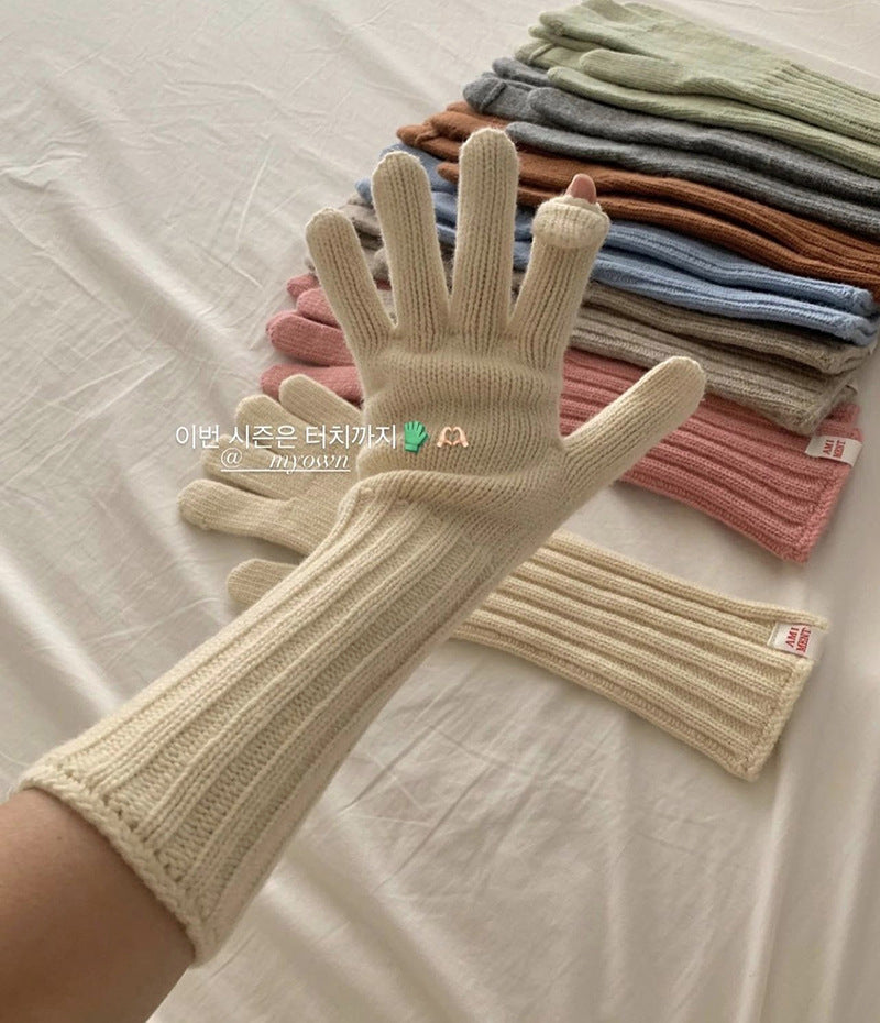 Screen Five Finger Lengthen To Keep Warm Gloves