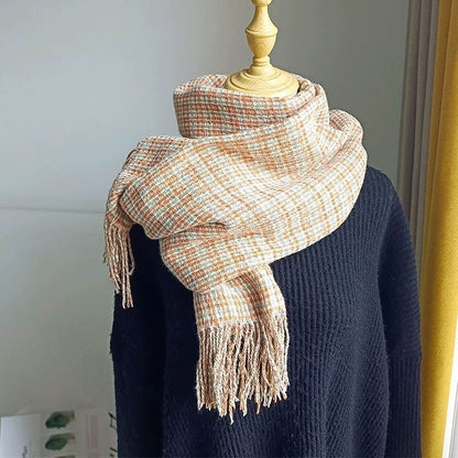 Women's & Men's Korean Style Winter Cashmere Vintage Plaid Scarfs