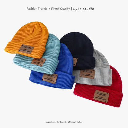 Trendy Vintage Patch Couple Woolen Female Winter Series Hats & Caps