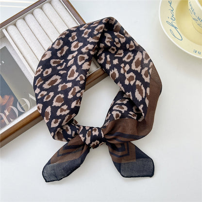 Women's Linen Small Square Towel Neck Decorative Scarfs