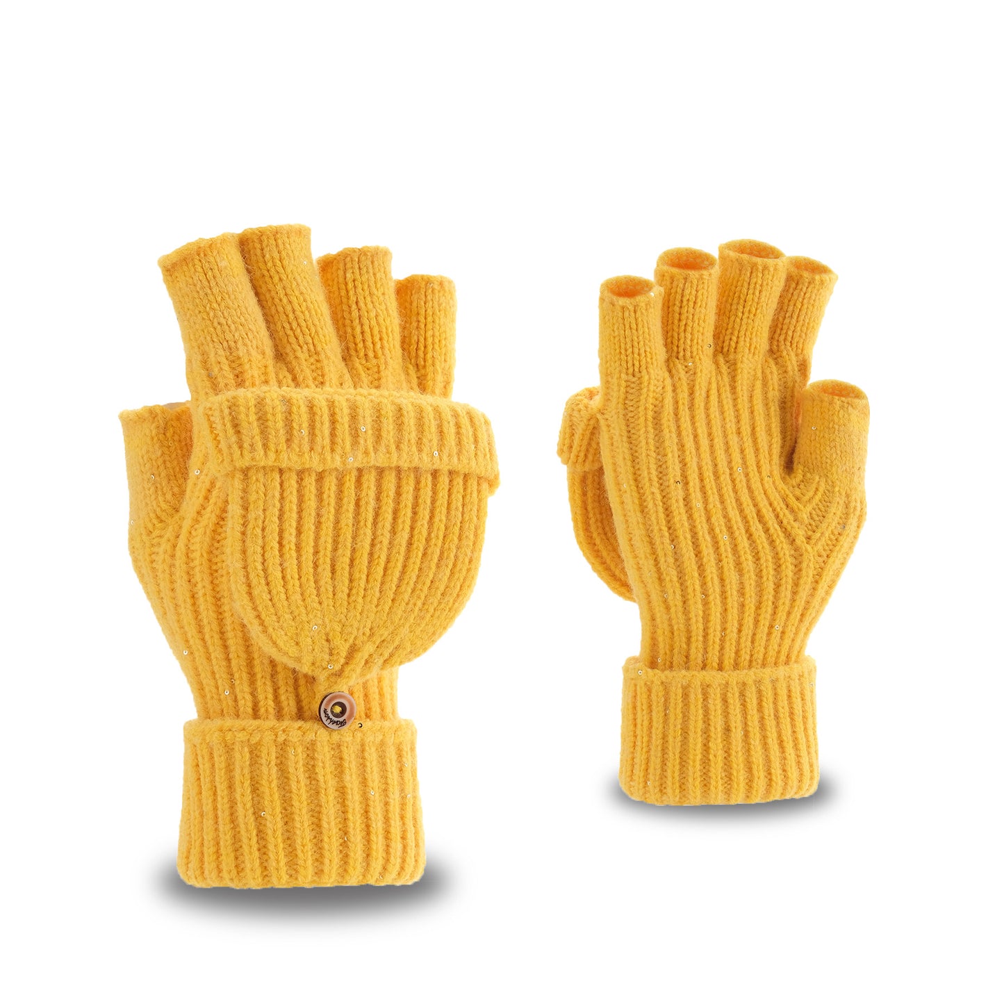 Women's & Men's Winter Half Finger Flip Knitted Thickened Warm Wool Gloves