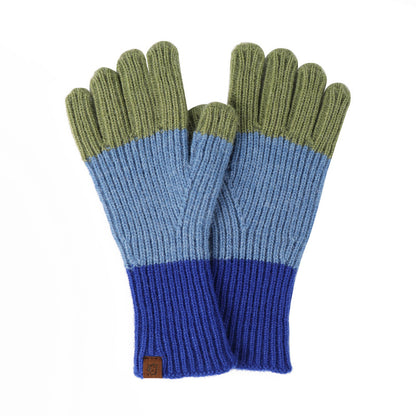 Contrast Color Touch Screen Fingerless Knitted Knitting Gloves