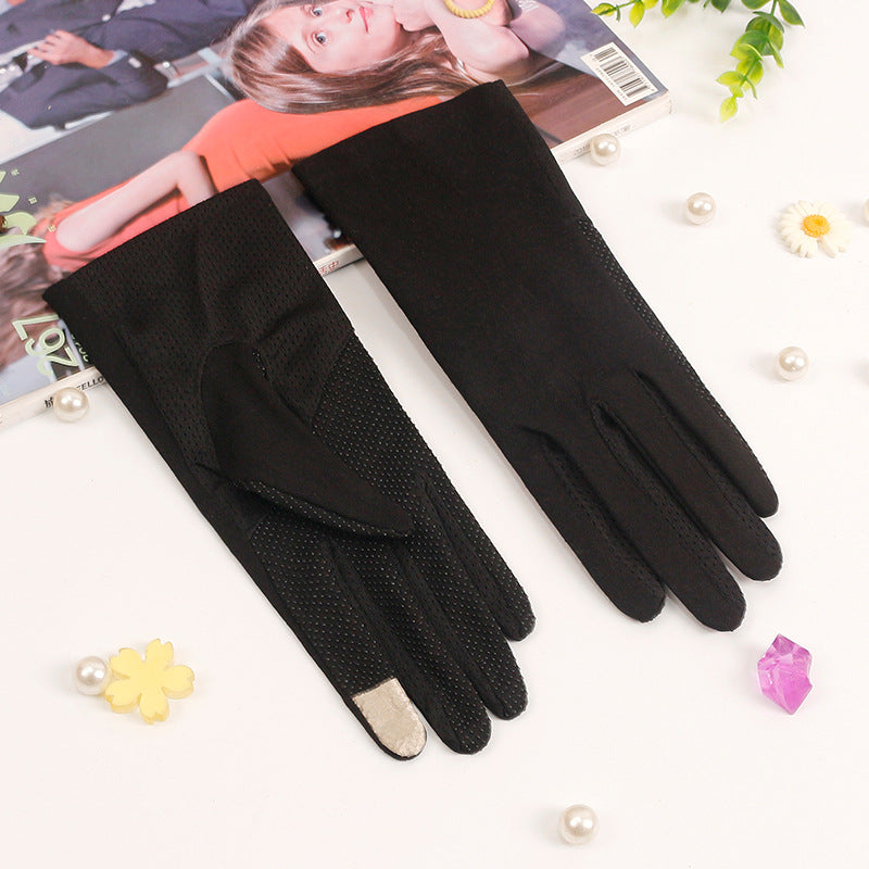 Women's Type Sunscreen Driving Biking Bear Cloth Gloves