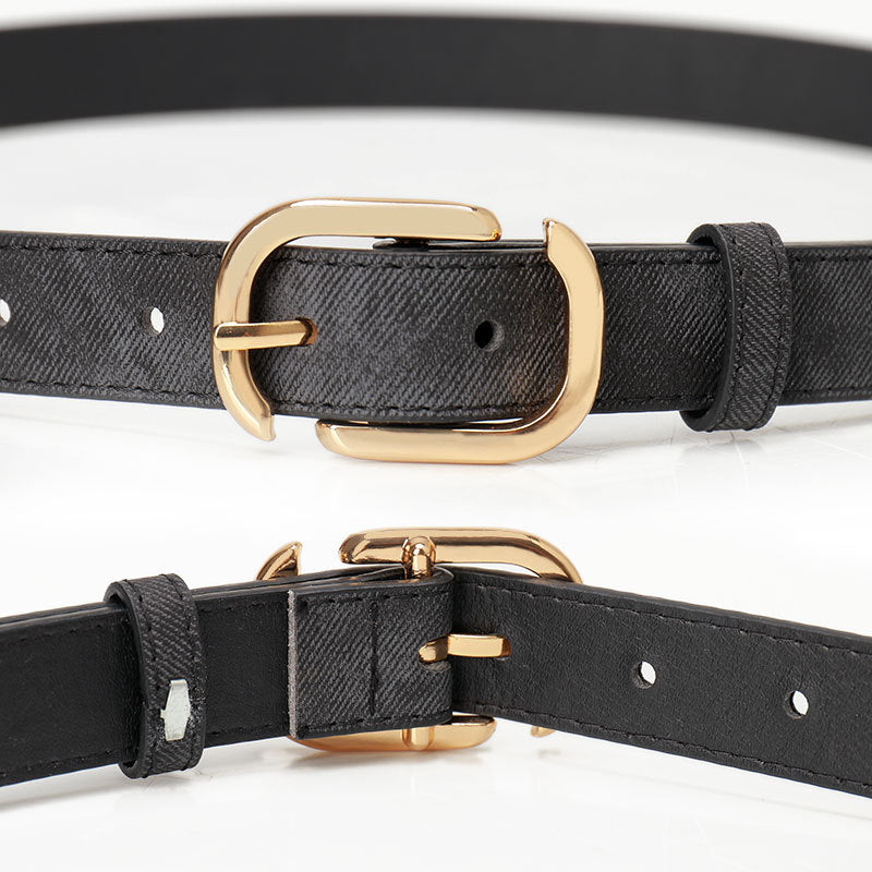 Women's Fashion Faux Denim Leather Pin Buckle Clothing Belts