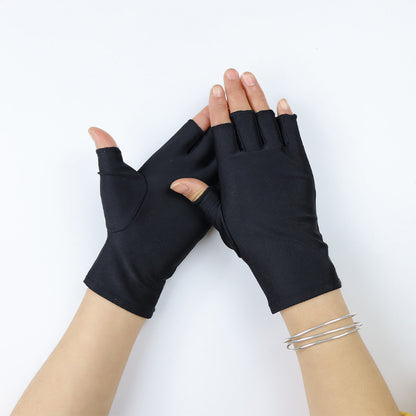 Exposed Five Fingers Thin Nail Jump Square Dance Sun Gloves