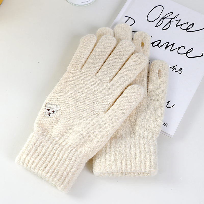 Women's Wool Winter Thickened Warm Cute Versatile Gloves