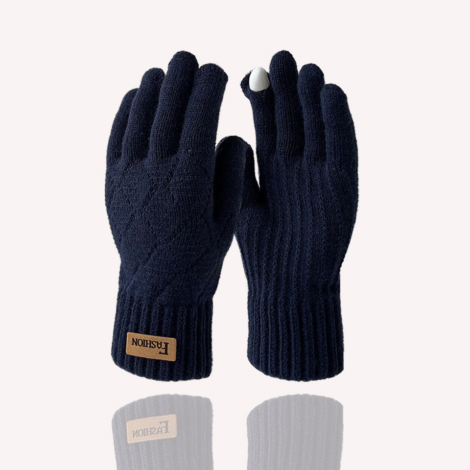 Men's Knitted Winter Warm Hollow Personality Open Finger Gloves