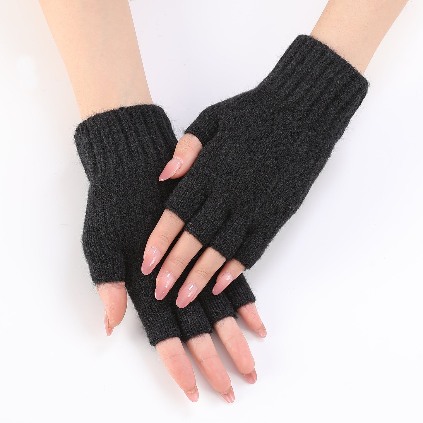 Women's Finger Arm Sleeve Knitted Wool Keep Warm Wristband Gloves