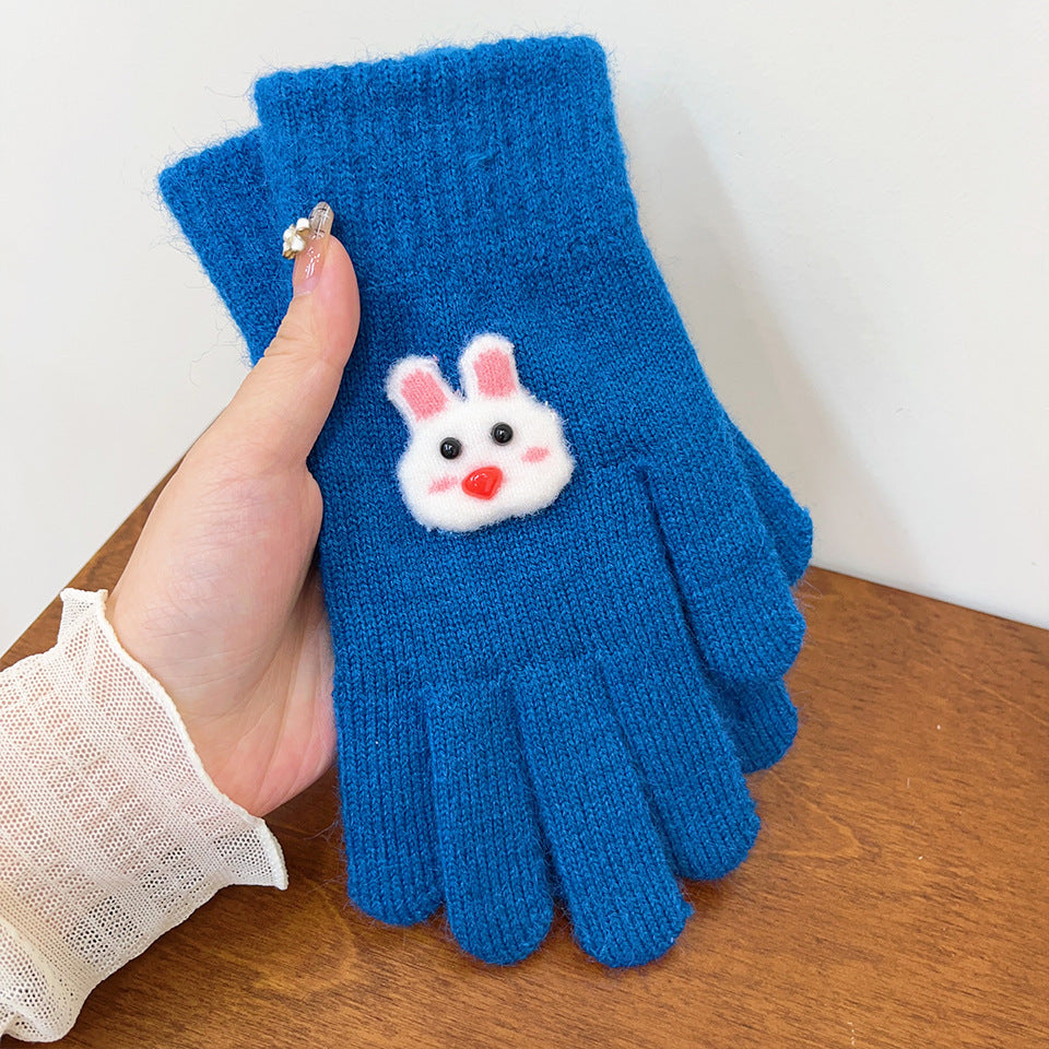 Women's Plush Small Animal Knitted Thermal Cold Protection Thickening Gloves