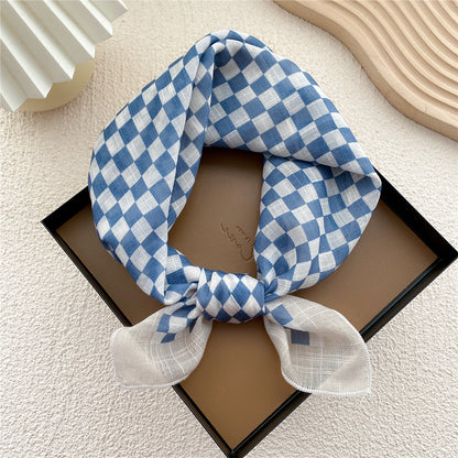 Square Towel Female Autumn Summer Bandana Headband Silk Scarfs