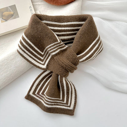 Women's Knitted Small Korean Warm Perforated Neck Protection Scarfs