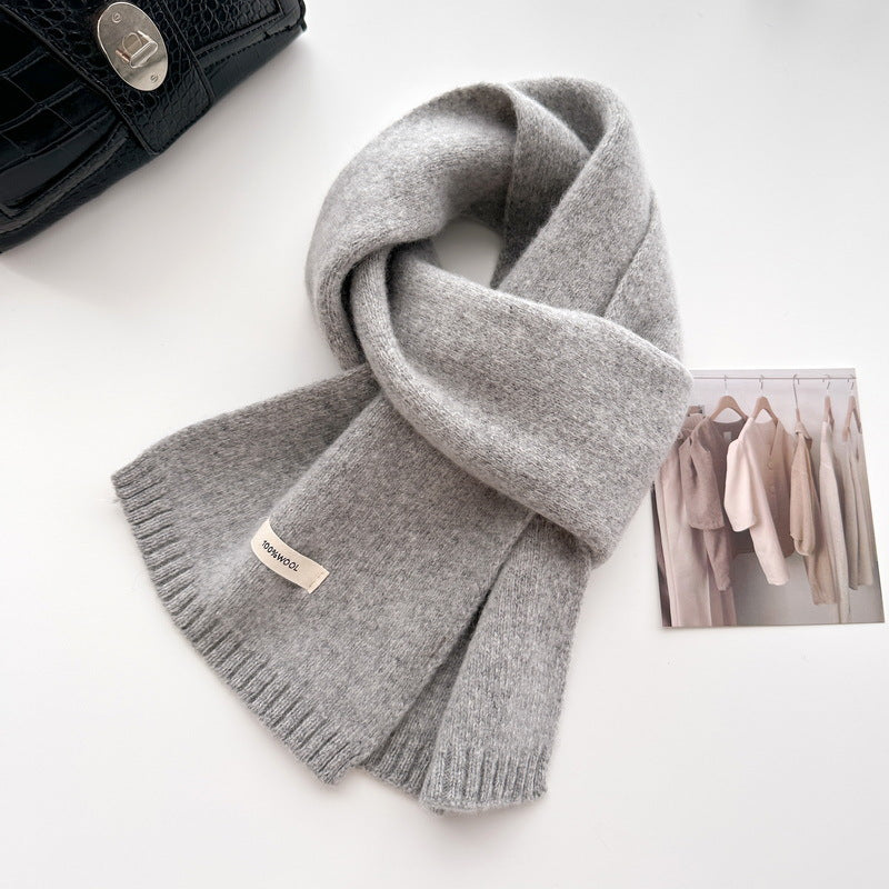 Australian Wool Long Winter Warm Knitted Solid Scarfs