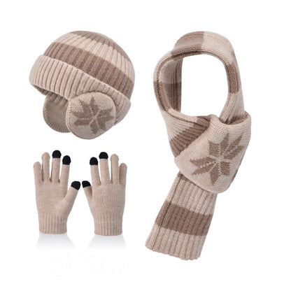 Children's Boys Winter Thermal Knitting Woolen Fleece-lined Gloves