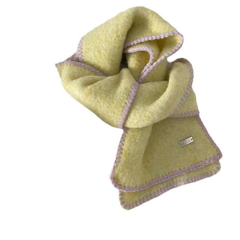 Women's Wool Lock Edge Small Style Korean Scarfs