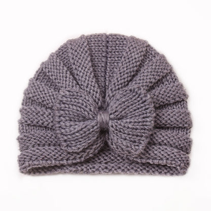 Bow Hat Knitted Warm Wool Beanie Kids' Headwear