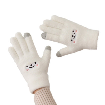 Women's Winter Warm For Cute Fleece-lined Thickened Riding Gloves