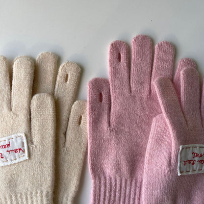 Korean Style Hand-made Pink Cute Warm Gloves